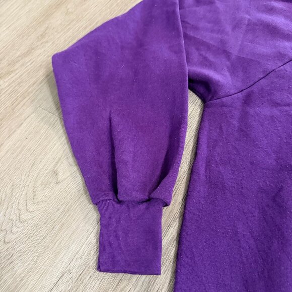 Vintage 90s Fruit Of The Loom Purple Blank Sweatshirt Raglan XL USA Made - Picture 2 of 10